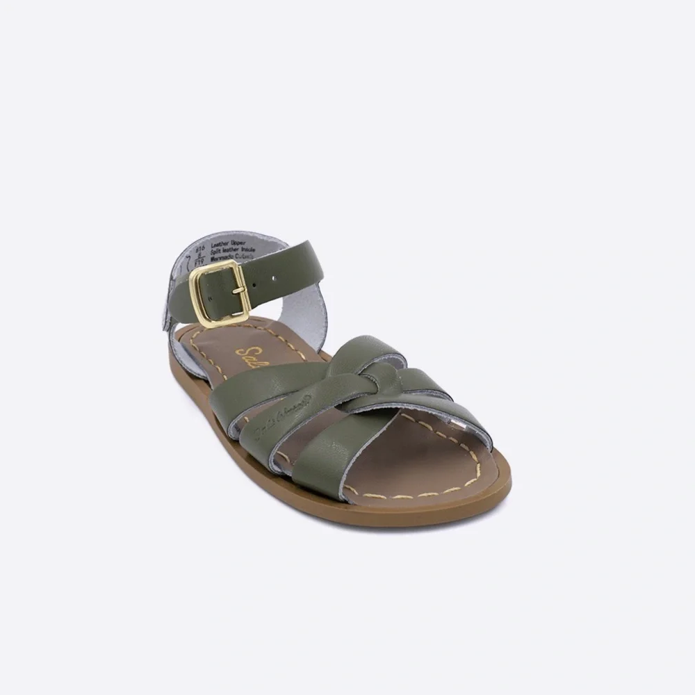 Saltwaters classic sandals Olive green C9 kids